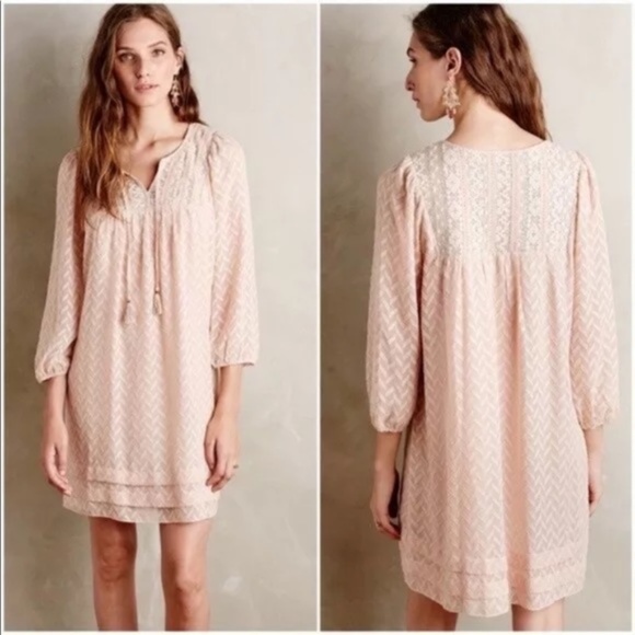 ANTHROPOLOGIE One September Anwen Peasant Boho Tassel Dress - Picture 1 of 7